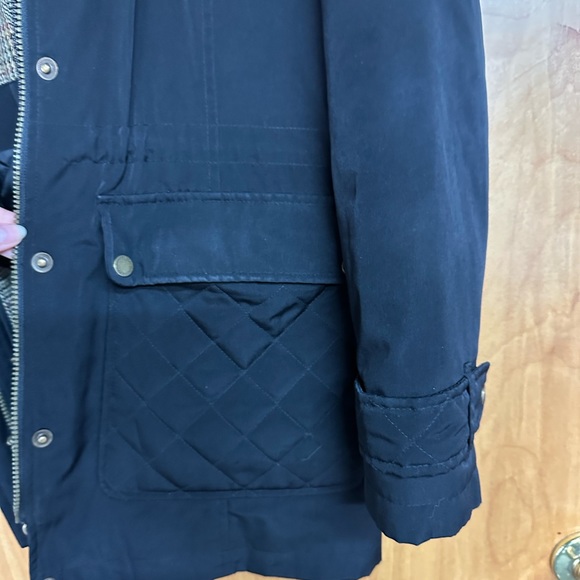 London Fog Women's Water-Resistant Hooded Anorak Coat in Black Size Medium - Picture 2 of 8